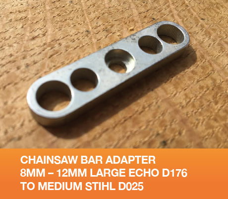 Chainsaw Bar Adapter 8mm – 12mm Large Echo D176 to Medium Stihl D025