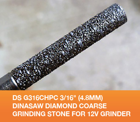 DS G316CHPC 3/16" (4.8mm) Dinasaw Diamond Coarse Grinding Stone for 12V Grinder